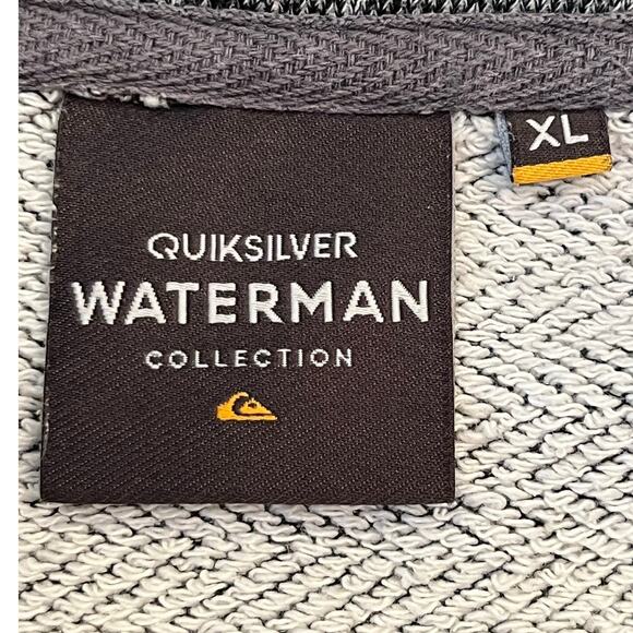 Quiksilver Waterman Men’s XL Gray 1/4 Zip Kangaroo Pocket Long Sleeve Pullover - Picture 3 of 7